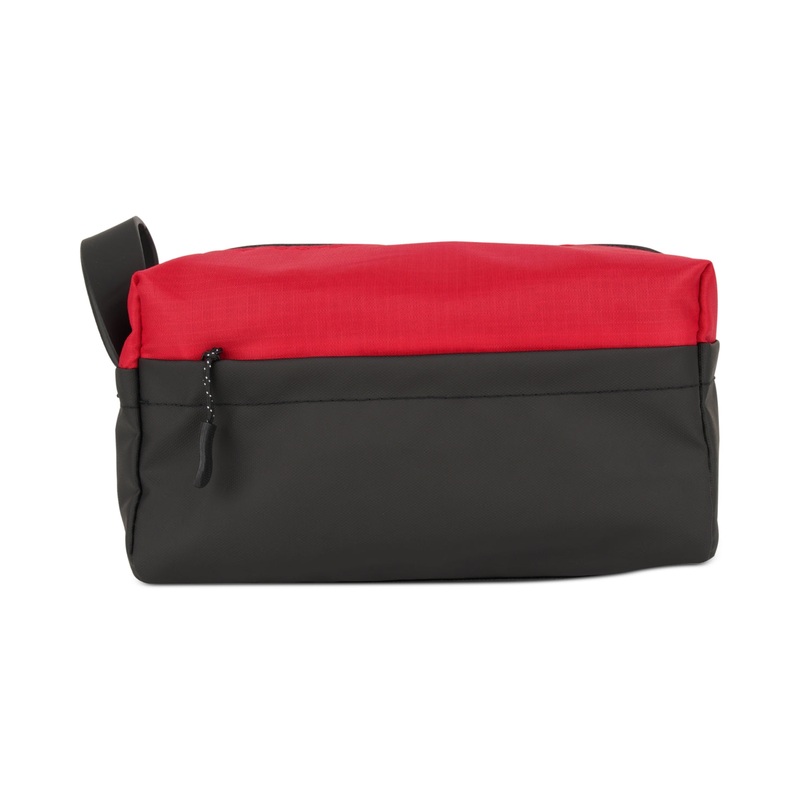 Bespoke Mens Modern Dopp Travel Kit  Red Black