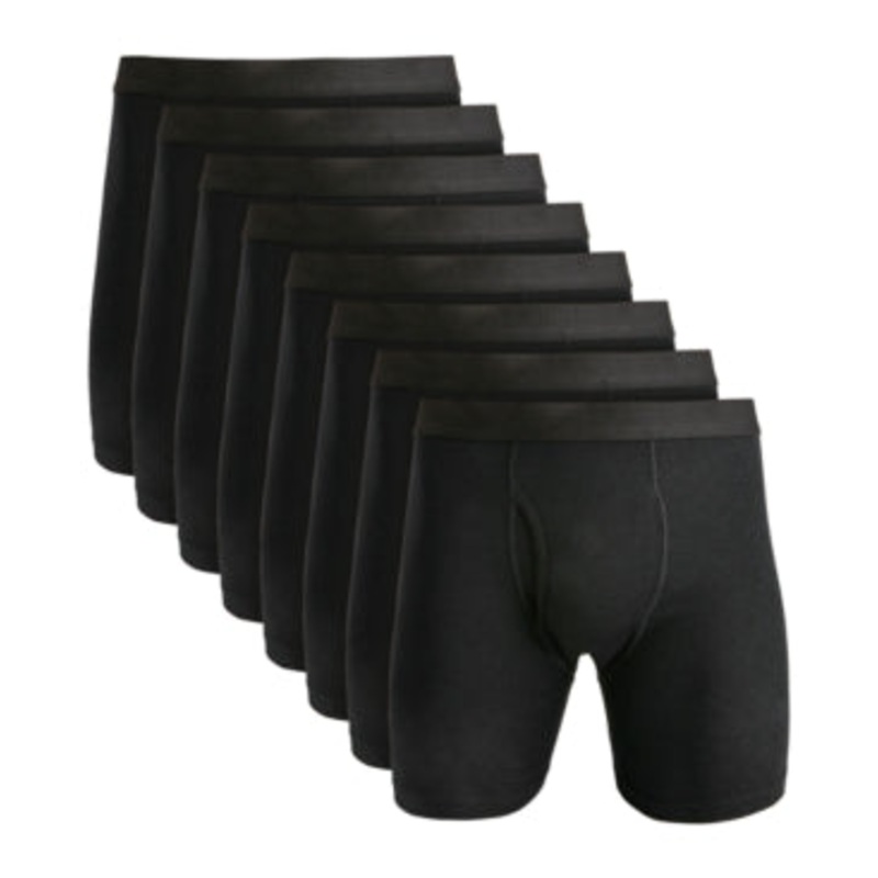 Club Room Men's 8 Pack Boxer Briefs Black Medium