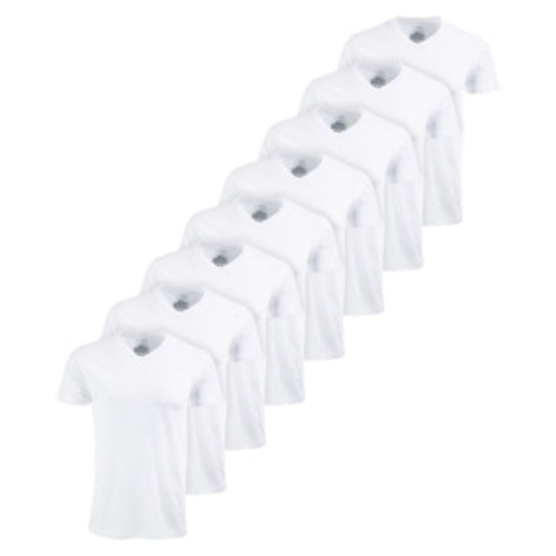 Club Room Mens 8 Pack V Neck T Shirts White XXL