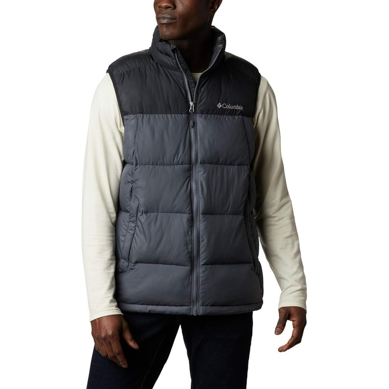 Columbia Mens Pike Lake Puffer Vest Large Black / Grey