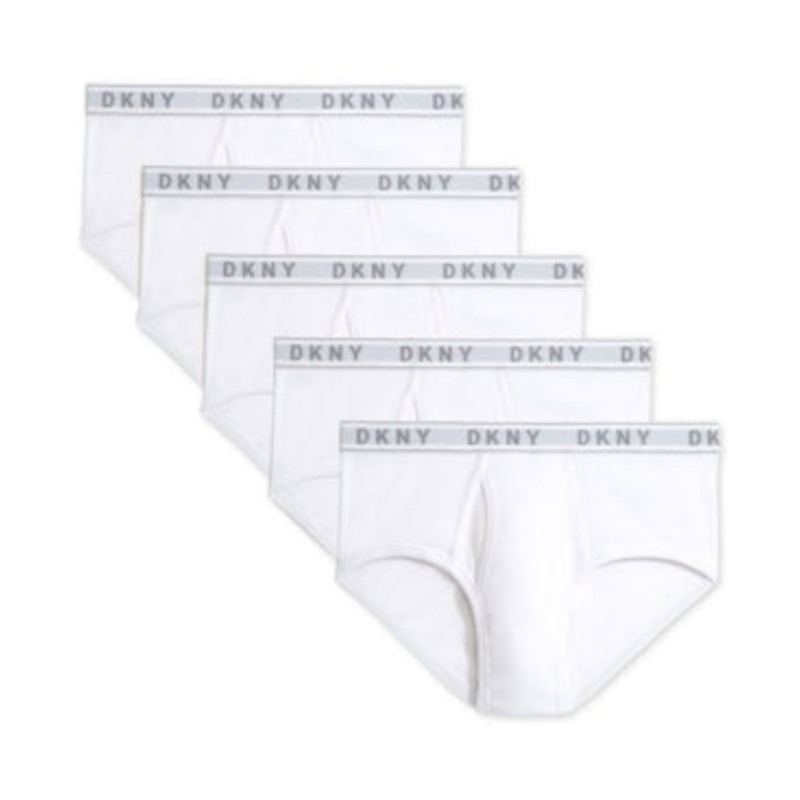 Dkny Men's 5 Pack Cotton Briefs White Large