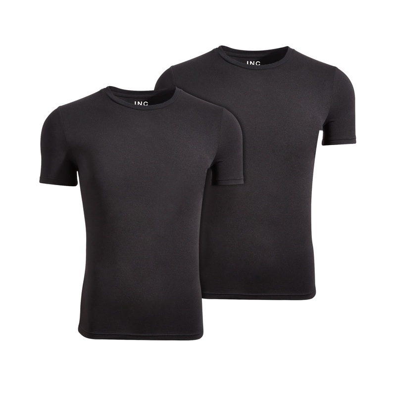 INC International Concepts Mens 2 Pack Solid Black Crewneck T Shirts Small