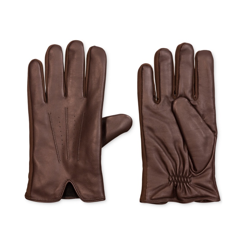 Isotoner Signature Men's Insulated Leather Touch Screen Gloves Brown XL