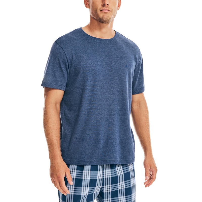 Nautica Men's J Class Short Sleeve Crewneck Pajama  T Shirt Blue Small