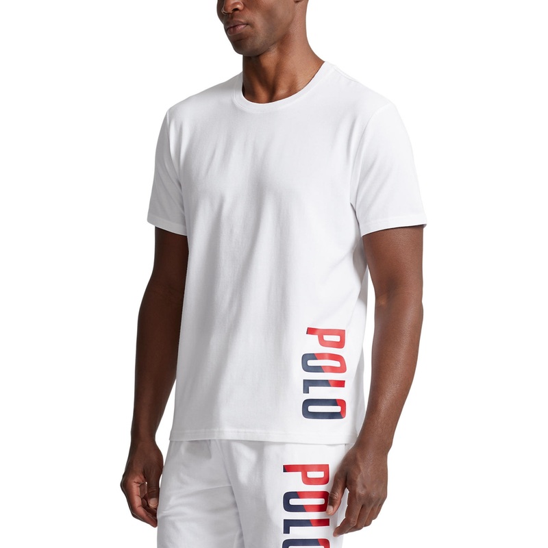 Polo Ralph Lauren Men's Short Sleeve Sleep Pajama T Shirt White Large