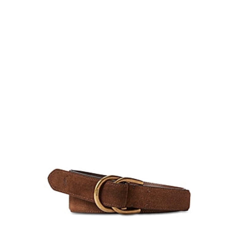 Polo Ralph Lauren Men's Suede D Ring Belt Brown Medium