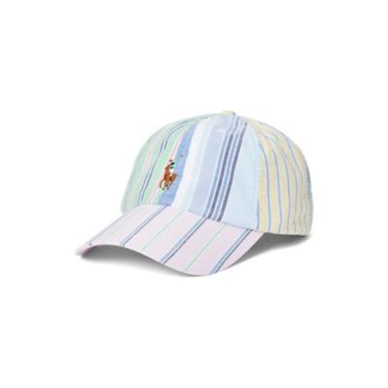 Polo Ralph Lauren Mens Twill Baseball Hat Blue Yellow Multi Color