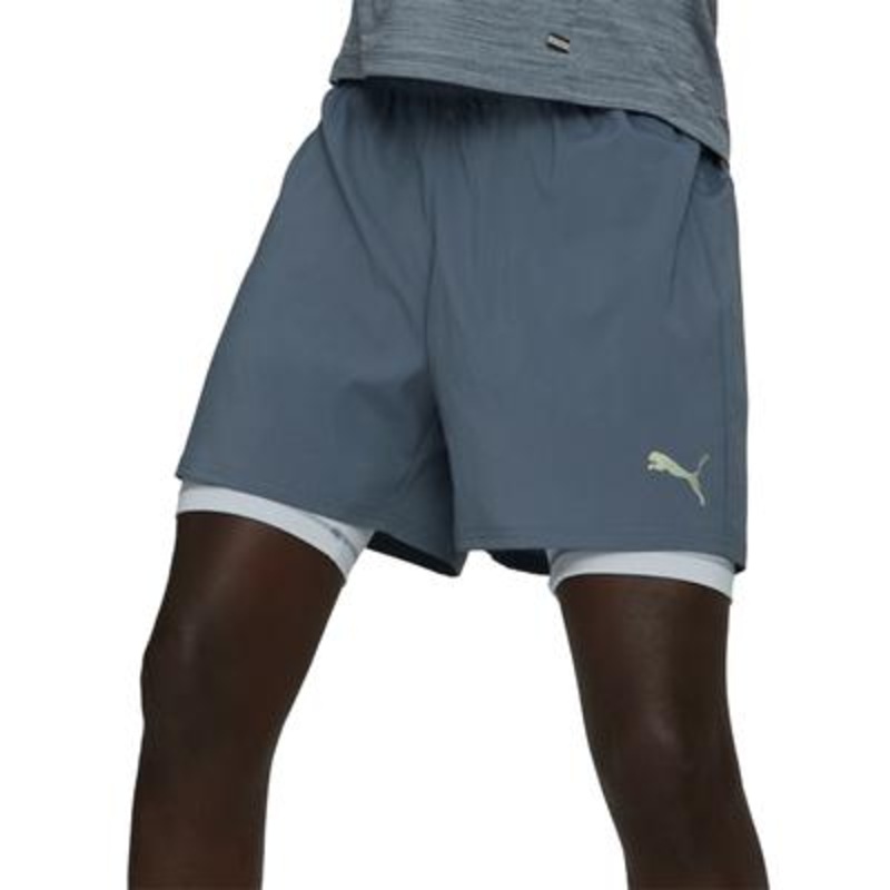 Puma Men's 2-in-1 Moisture-Wicking 5 Running Shorts XXL 2XL Blue