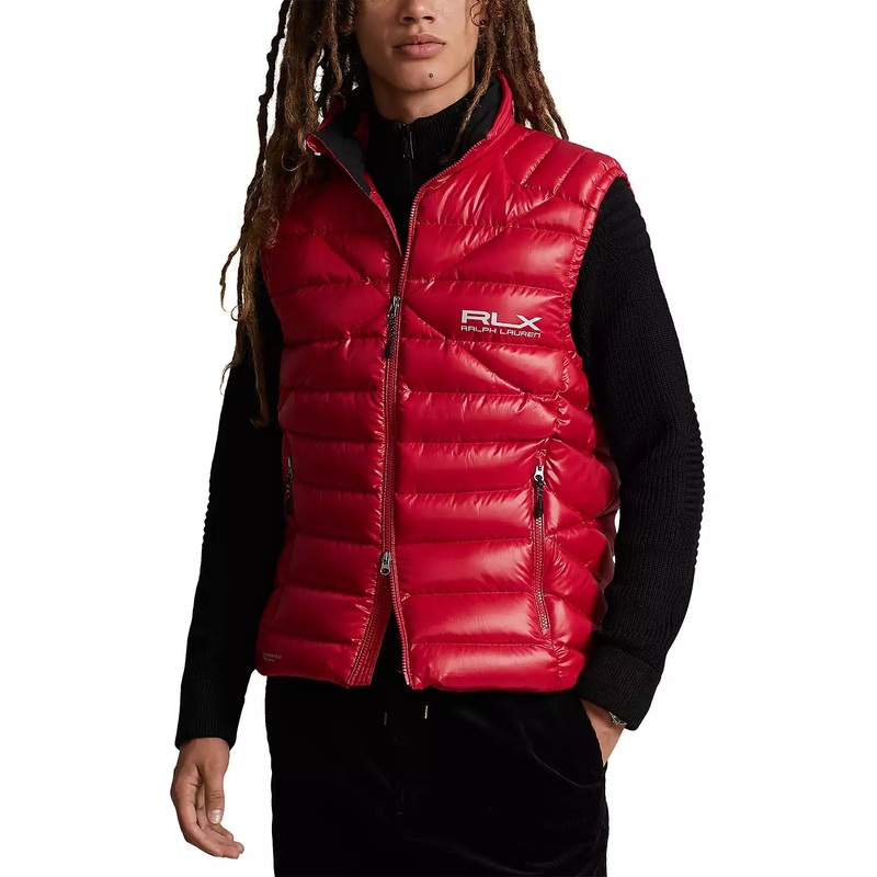 RLX  Polo Ralph Lauren Mens Water Repellent Packable Down Vest Small Red