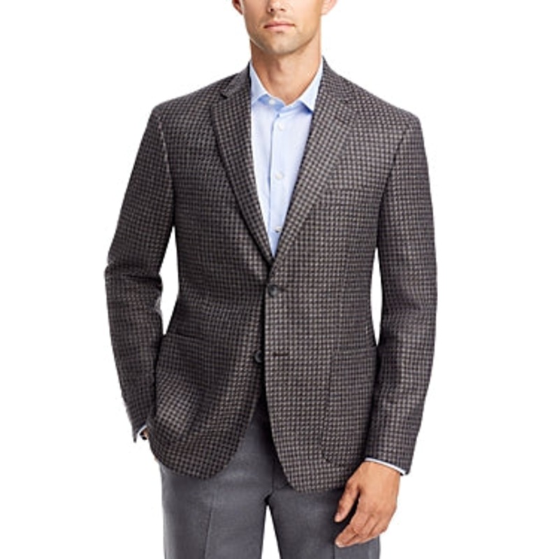 The Men's Store  Regular Fit Houndstooth Sport Coat Grey  44L