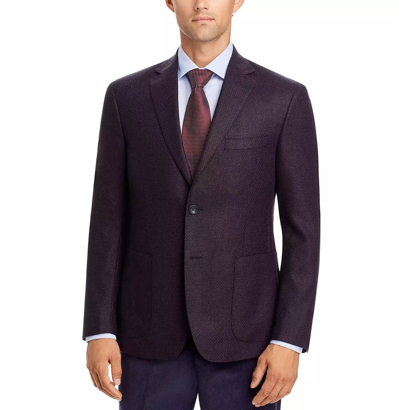 The Men's Store  Regular Fit Sport Coat 50R Burgundy / Navy