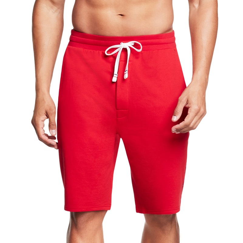 Tommy Hilfiger Men's Modern Fleece Sleep Pajama Shorts Mahogany Red