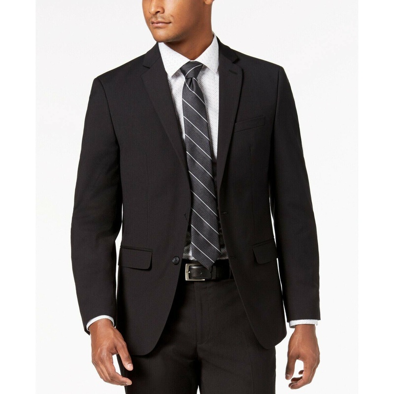 Van Heusen Men's Flex Plain Slim Fit Suit Jacket ONLY 44R Black Herringbone
