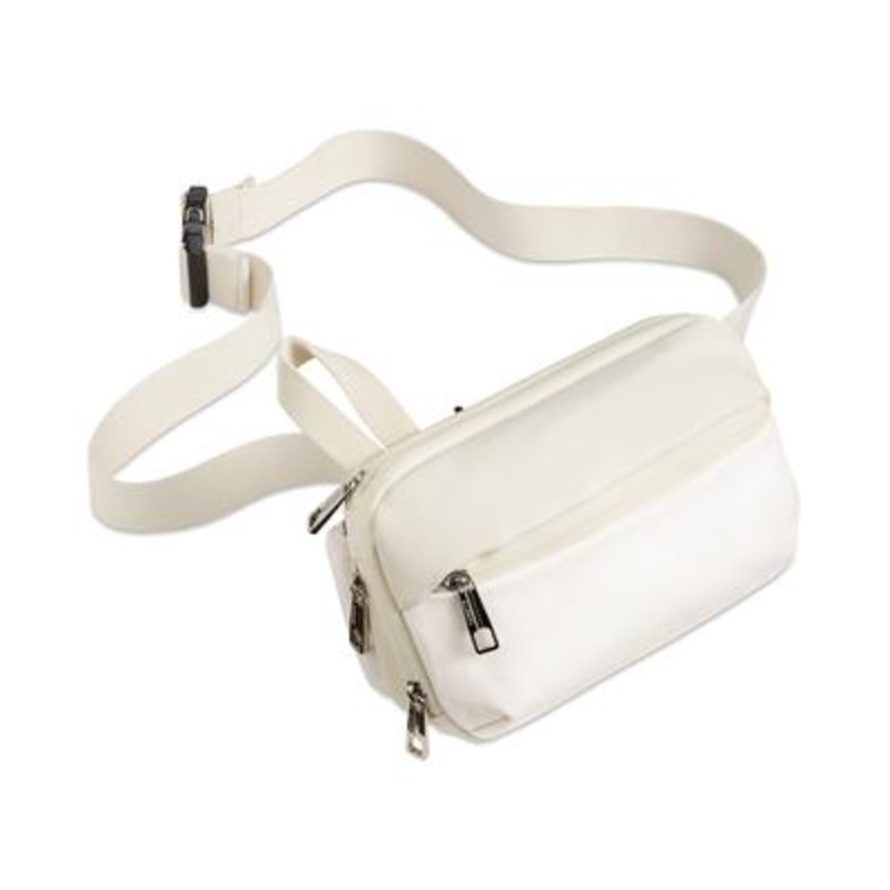 Alfani Men's Mixed Media Crossbody Bag White