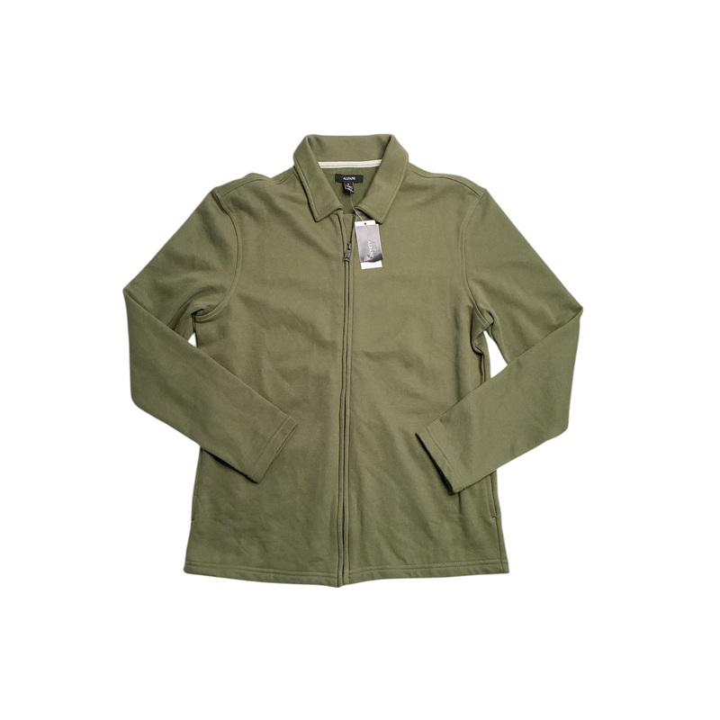 Alfani Mens Zip Front Harrington Jacket Military Soil Green Small