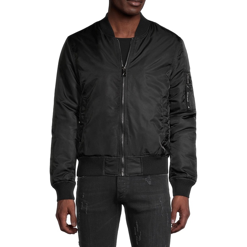 Eleven Paris Men's Full Zip Bomber Jacket Black 2XL