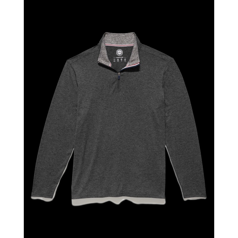 Flag & Anthem Mens Quarter Zip Performance Sweatshirt Medium Grey