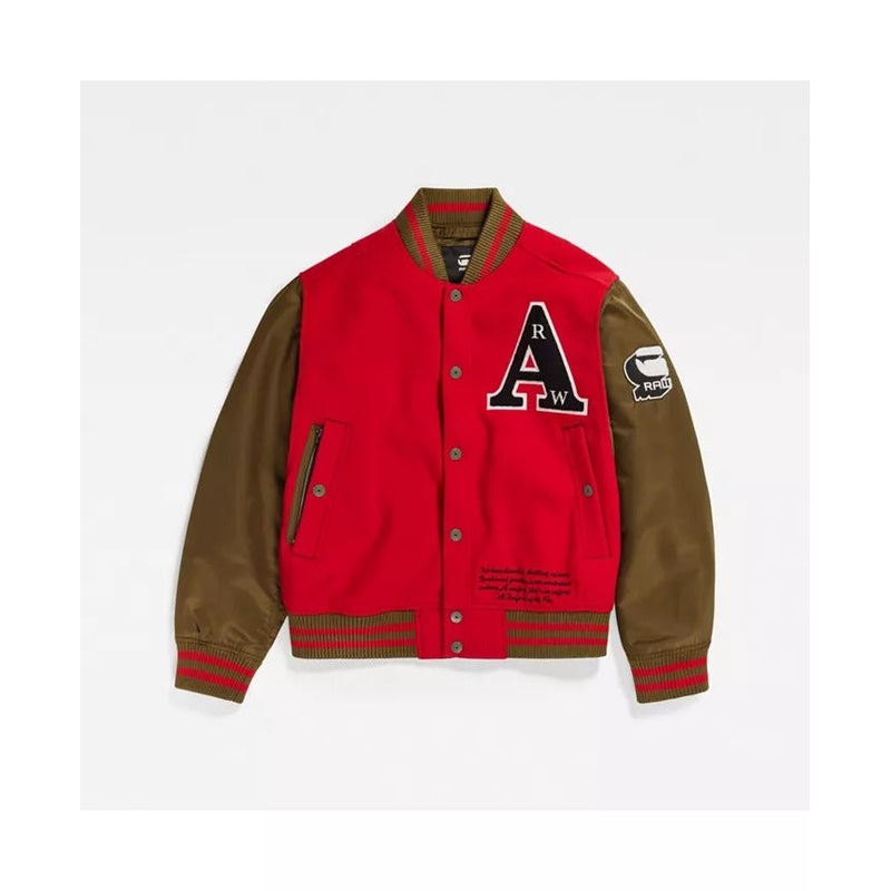 G-STAR RAW Men's Varsity Jacket Small Red / Brown
