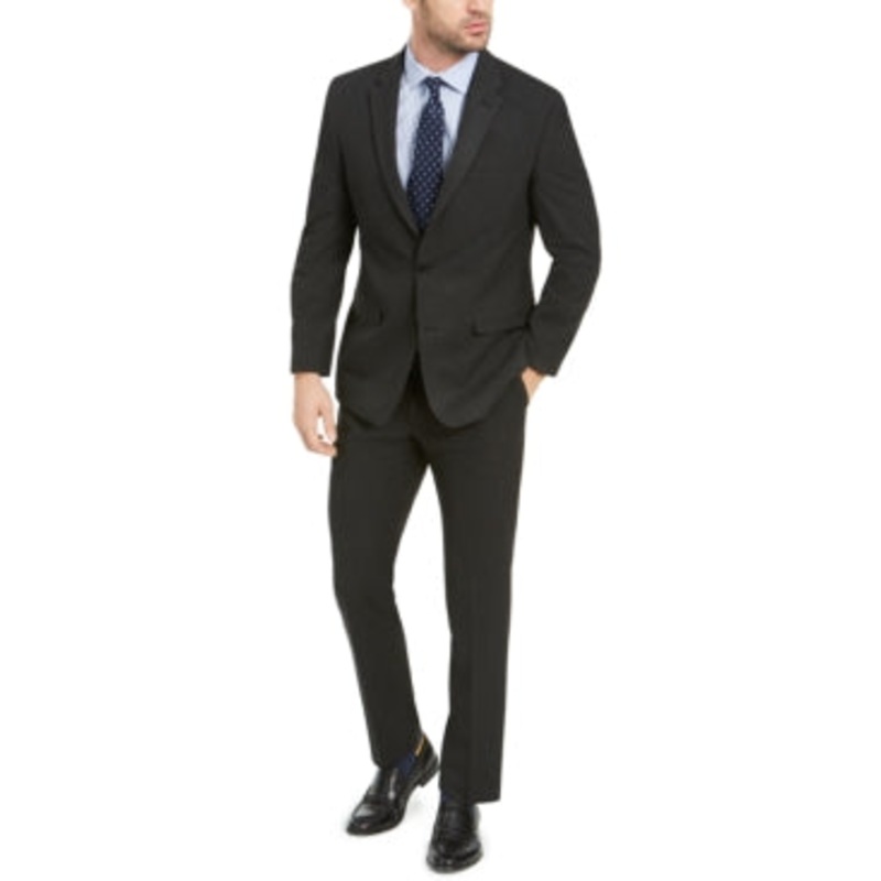 IZOD Classic Fit Full Suit Charcoal Grey 40L / 34 x 34 Flat Pant