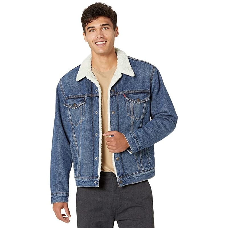 Levi's Type 3 Faux Fur Trimmed Trucker Jacket Blue Medium