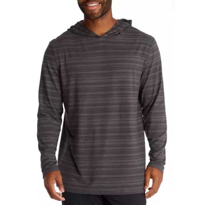 Pga Tour Men's Textured Stripe Golf Hoodie Sweatshirt Asphalt Grey Medium