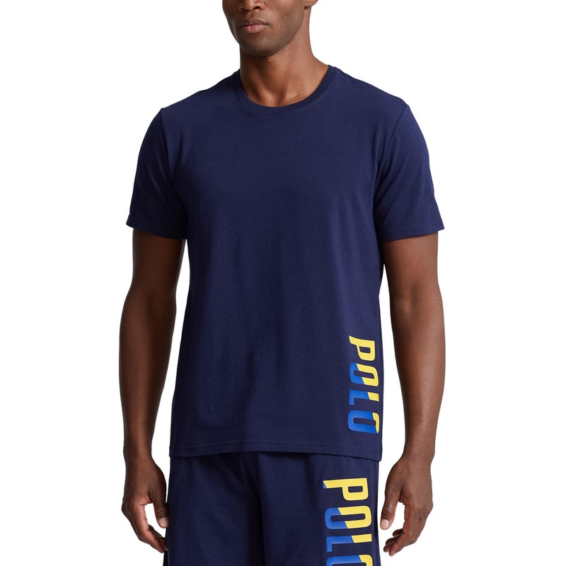 Polo Ralph Lauren Men's Short Sleeve Sleep Pajama Shirt Cruise Navy Blue Large