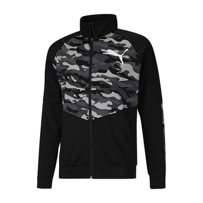 PUMA Men's Camo Block Track Sweatshirt Black Medium