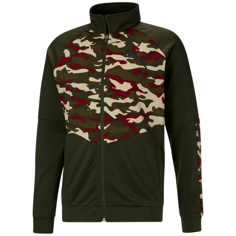 Puma Mens Knit Camouflage Zip-up Track Jacket Large Green