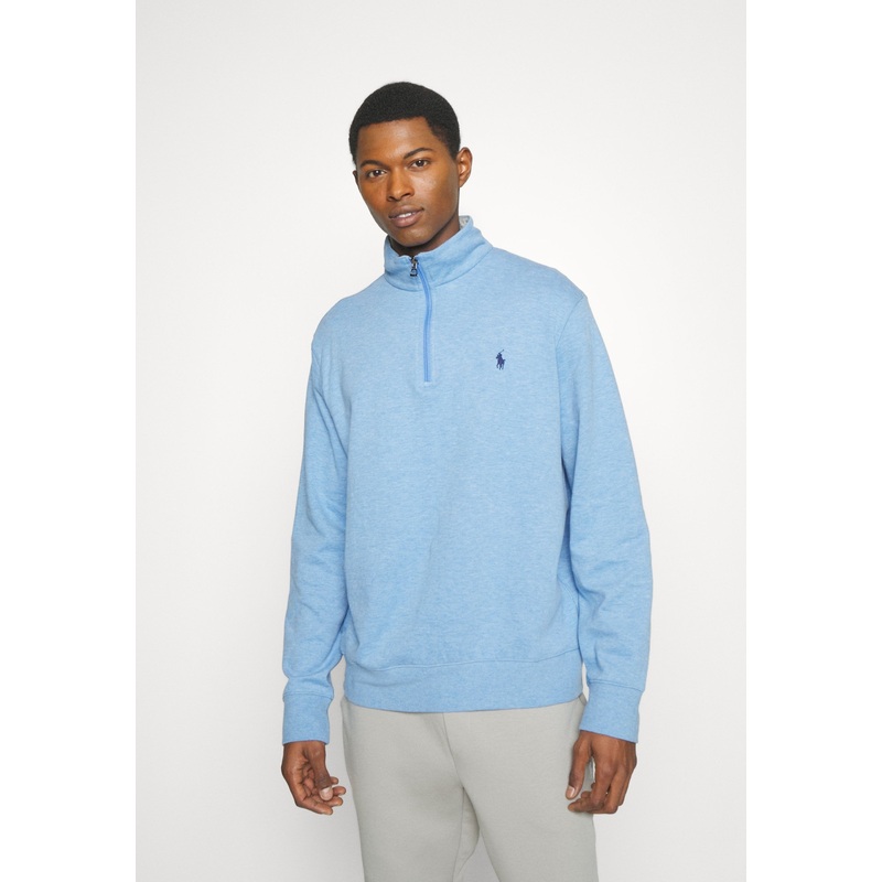 Ralph Lauren Polo Luxury Jersey Quarter-Zip Sweater XXL Soft Royal Heather Blue