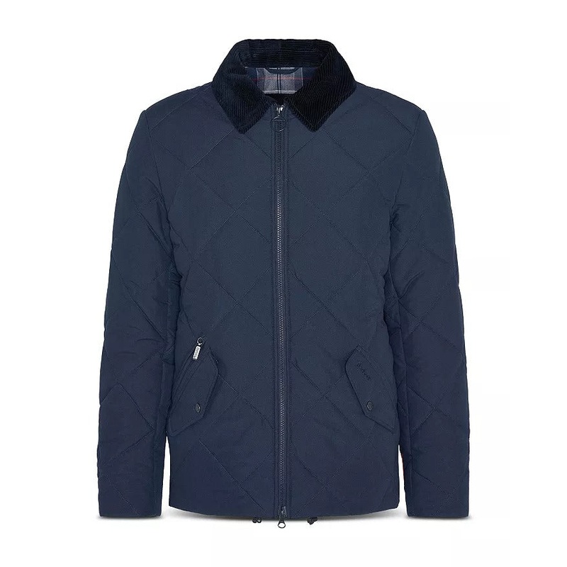 Barbour Mens City Chelsea Quilted Jacket Large Navy Blue