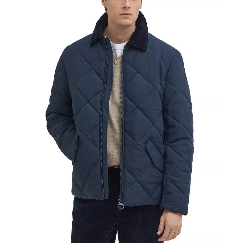 Barbour Mens City Chelsea Quilted Jacket Medium Navy Blue