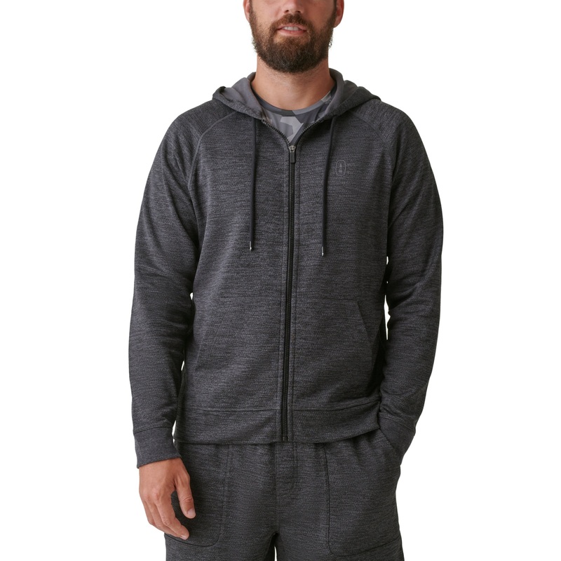 Bass Outdoor Men's Harbor Zip Front Hoodie Sweatshirt Grey Small