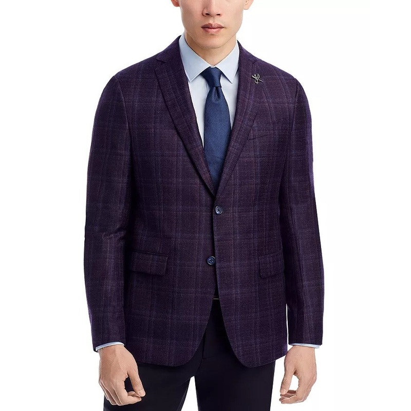 John Varvatos Star Usa Plaid Slim Fit Sport Coat Blazer 40R Purple