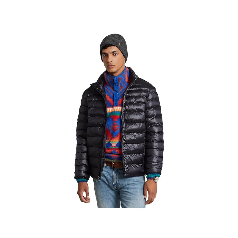 Polo Ralph Lauren Men's Packable Water-Repellent Jacket Large Polo Black Glossy