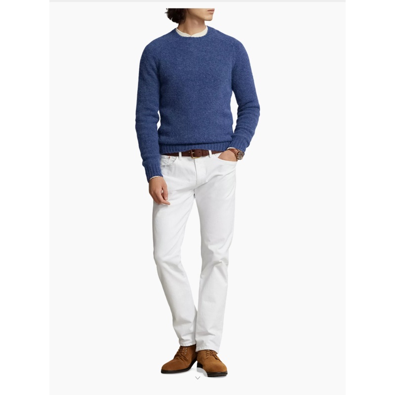 Polo Ralph Lauren Mens Wool Alpaca Blend Crewneck Sweater Rustic Navy Medium