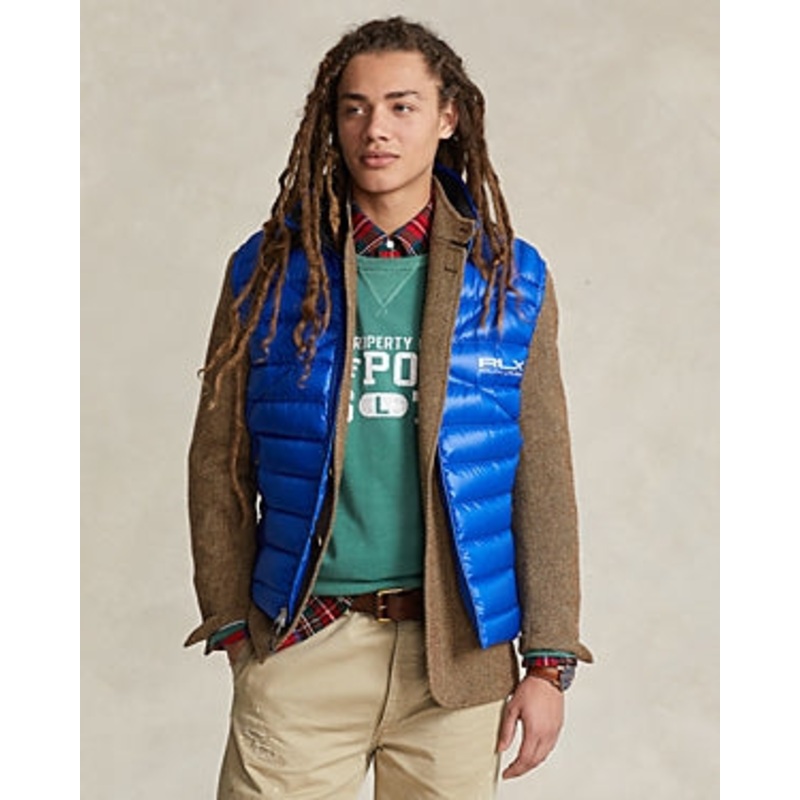 Rlx Ralph Lauren Mens Water Repellent Down Vest XXL 2XL Sapphire Blue