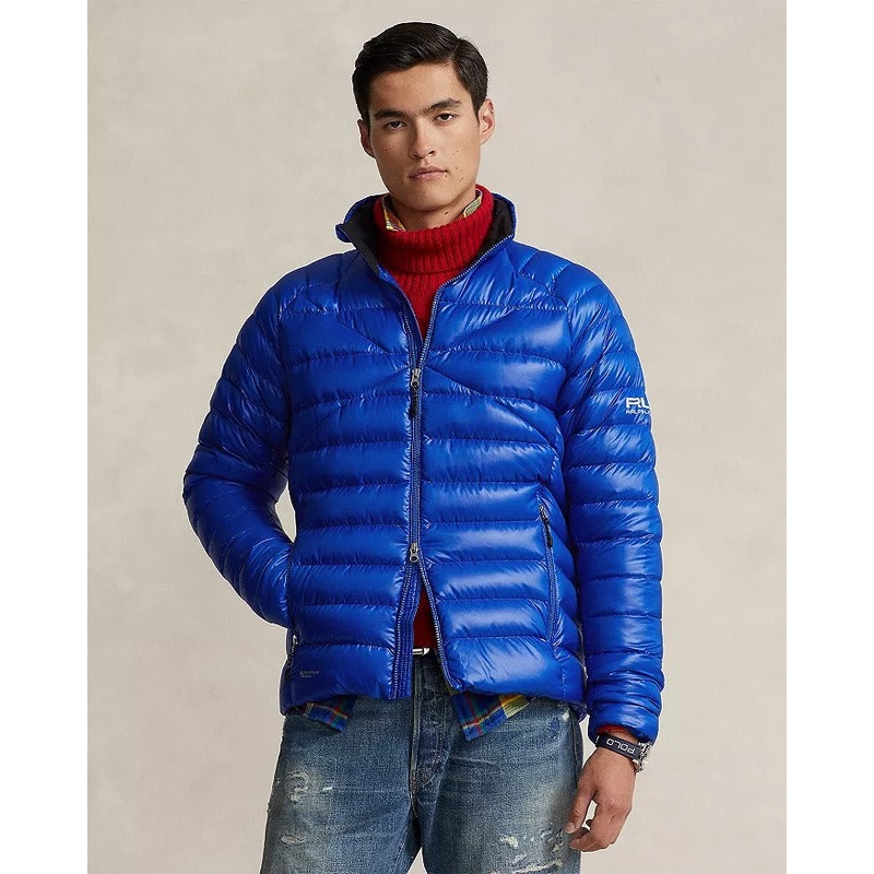 RLX Ralph Lauren Mens Water Repellent Packable Down Jacket Large Blue Sapphire
