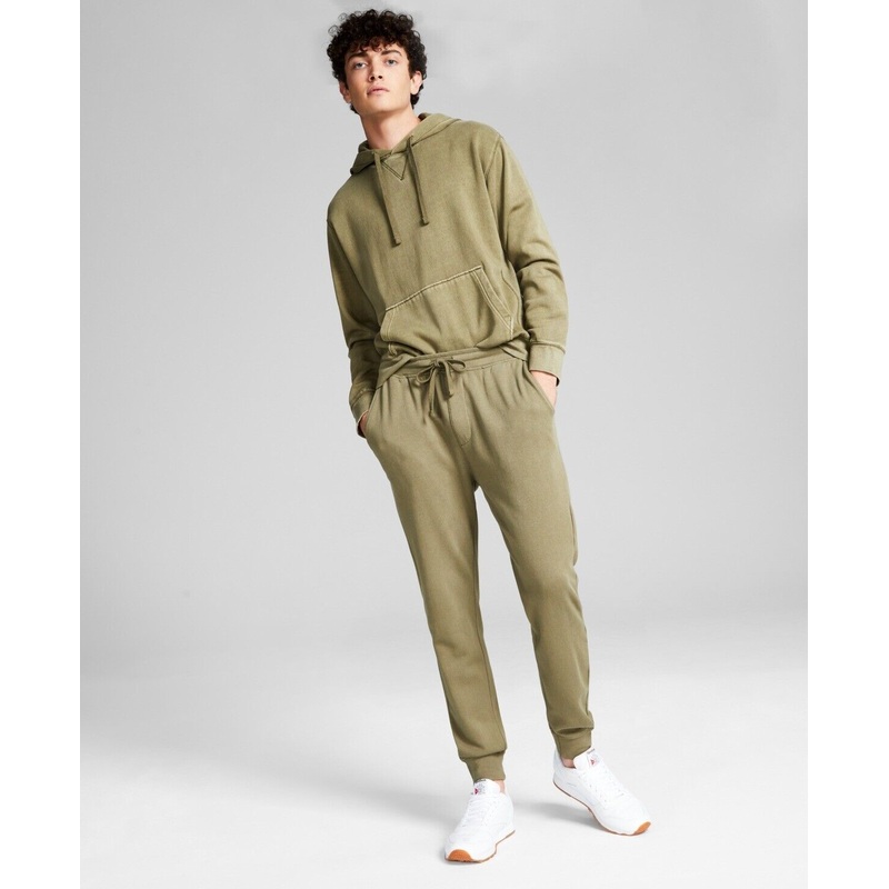 And Now This Men's Soft Knit Fleece Jogger Pants Medium Olive Green