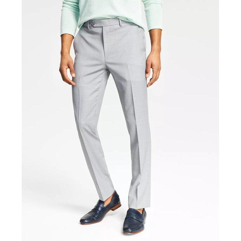 BAR III Men's Skinny-Fit Sharkskin Suit Dress Pants 40 x 32 Flat Front Wool