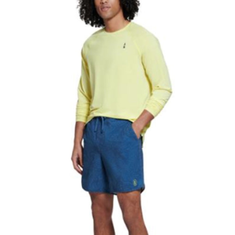BASS OUTDOOR Mens Path Long Sleeve Crewneck T Shirt Sulpher Spring Yellow Small