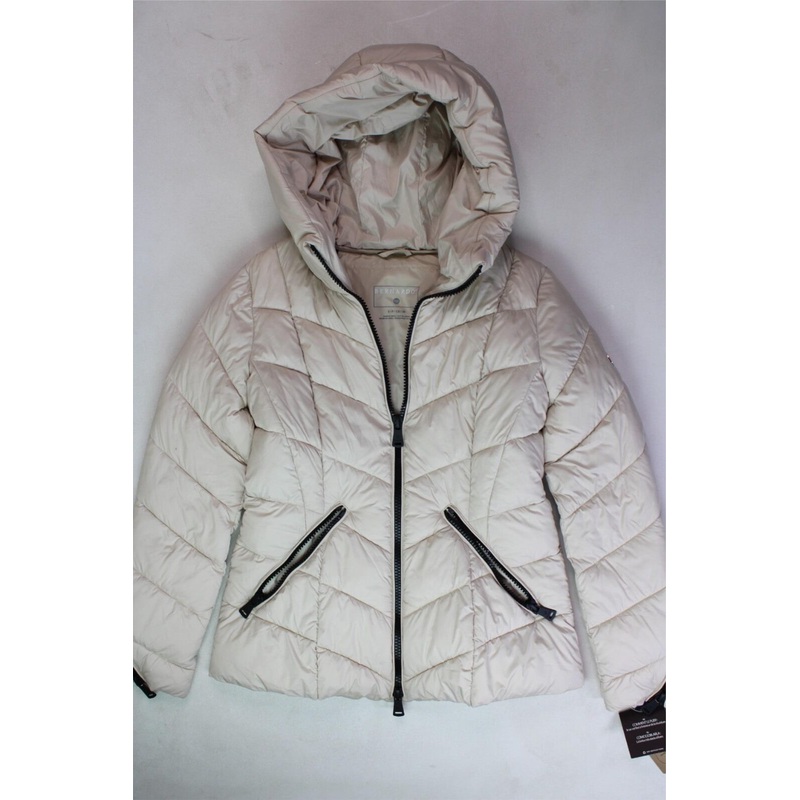 Bernardo Womens Packable Puffer Coat Jacket Small Beige
