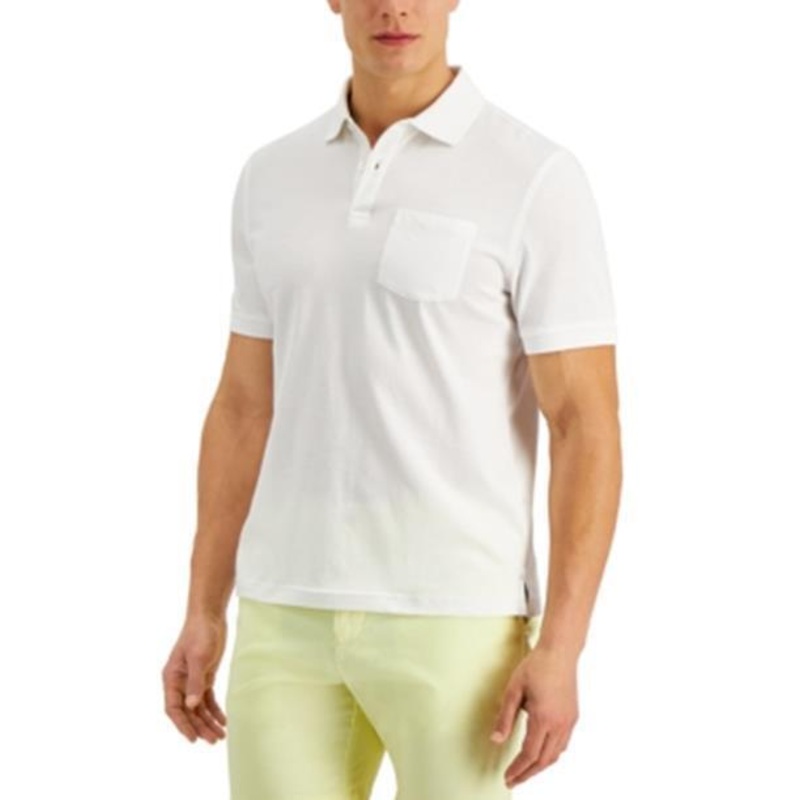 Club Room Mens Solid Jersey Polo Short Sleeve Shirt Bright White 3XL