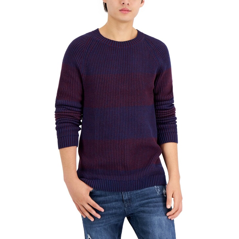 INC International Concepts Mens Crewneck Sweater Navy Blue Medium