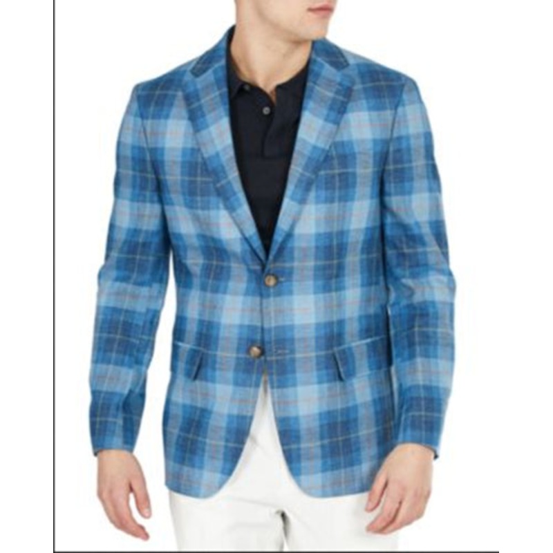 Lauren Ralph Lauren Men's UltraFlex Plaid Blazer 43R Sport Coat Turquoise
