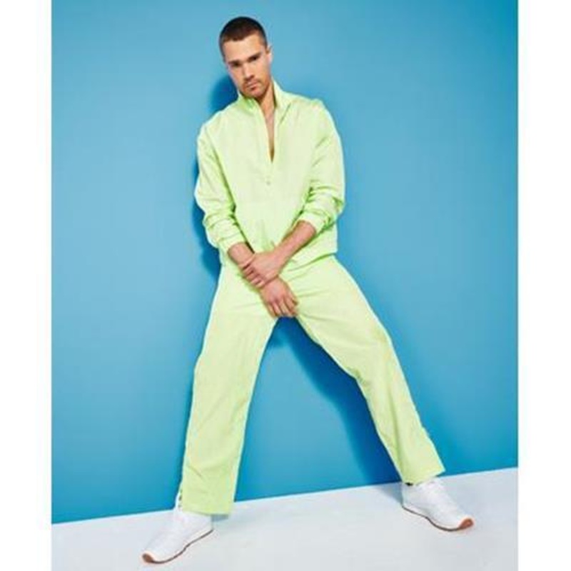 Royalty By Maluma Men's Relaxed Fit Half Zip Jacket Pullover Mojito Green Large