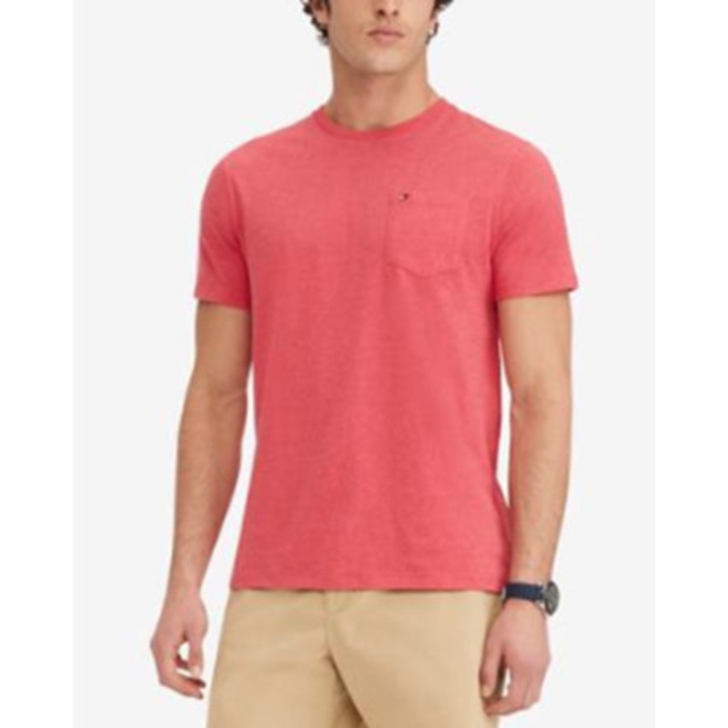 Tommy Hilfiger Men's Short Sleeve Crewneck Tee - Red Heather Small