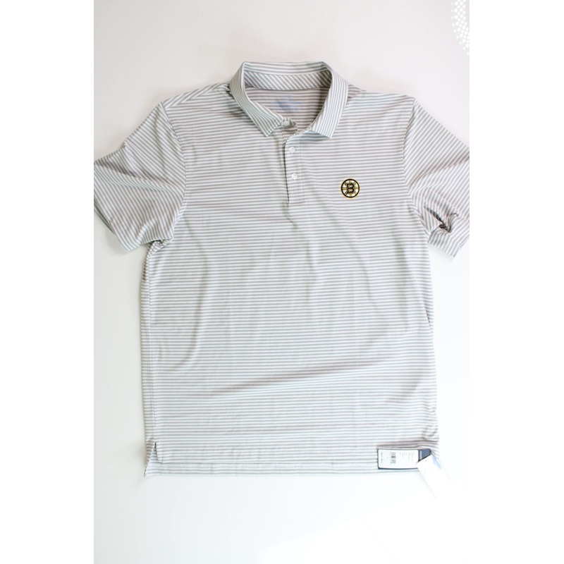 Vineyard Vines x NHL Boston Bruins Winstead Stripe Sankaty Polo Shirt Large