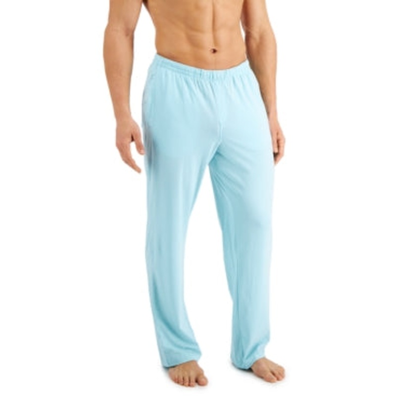 Alfani Mens Quick Dry Pajama Sleep Pants Aqua Blue Medium