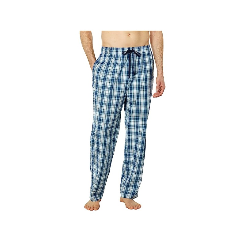 Nautica Mens Classic Fit Poplin Plaid Pajama Pants Sail White XL