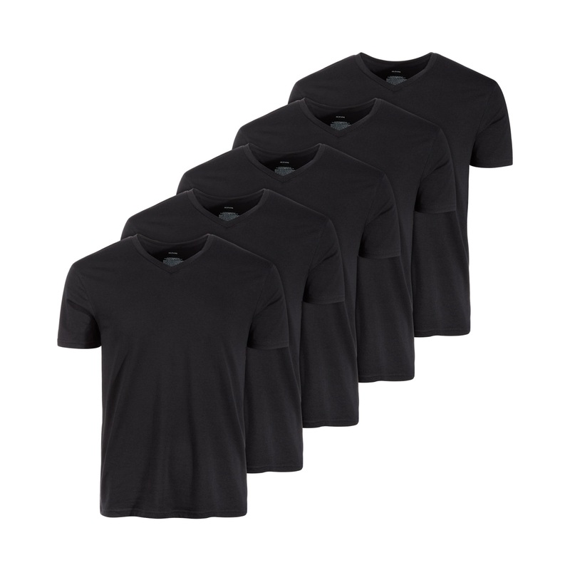 Alfani Men's 5 Pk Moisture Wicking Short Sleeve T ShirtBlack XL